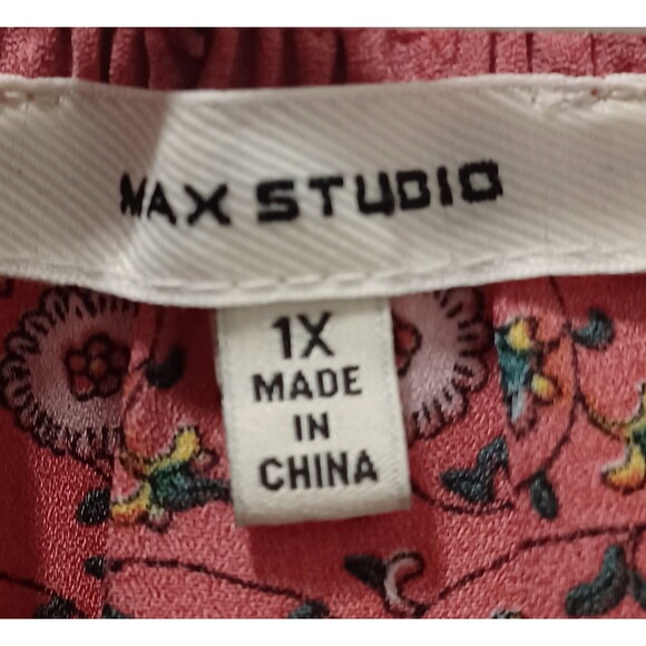 Max Studio Floral Print Cottage Core Tie Front Blouse  Size 1X - Picture 5 of 9